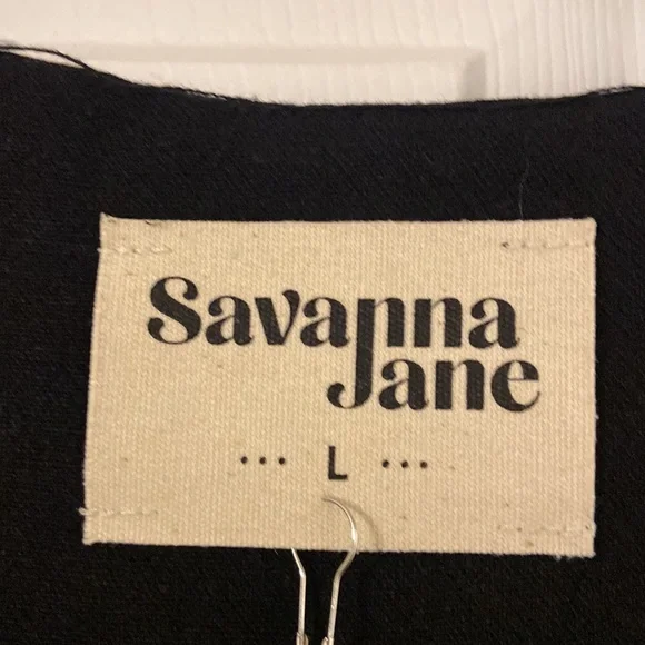 Savanna Jane Linen Black Dress size L brand new length 36” bust 38/40” - Picture 3 of 12